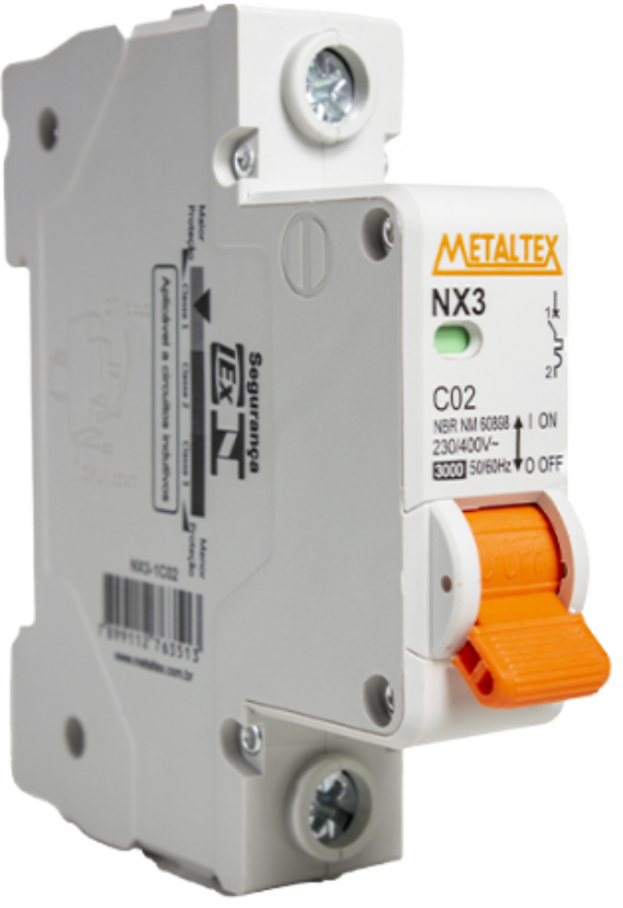 MINI DISJUNTOR 3KA 1 PÓLO CURVA C 6A