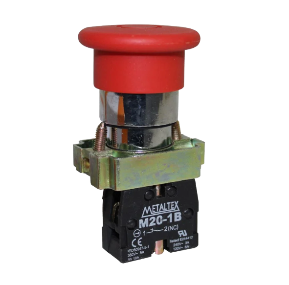 Botão Emergência 22mm Metaltex Vermelho 220V
