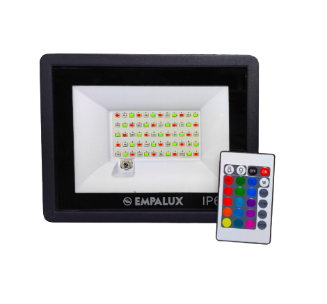 Refletor LED Super Slim 100W RGB Bivolt Empalux