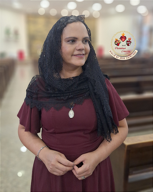 Véu Echarpe Mãe Puríssima Preto