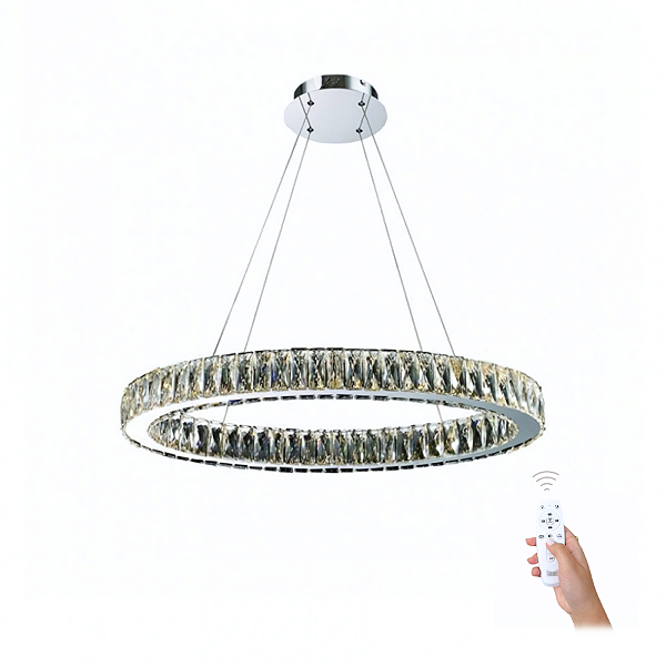 Lustre/Pendente Galles com Cristais + Controle remoto