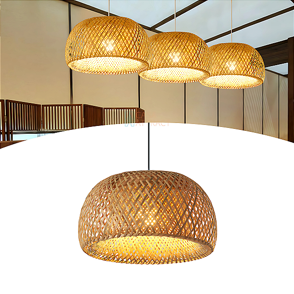 LUSTRE ARTESANAL DE BAMBU 43CM - MALIBU