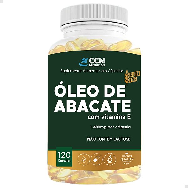 ÓLEO DE ABACATE 120 CAPSULAS CCM NUTRITION 1.400 MG