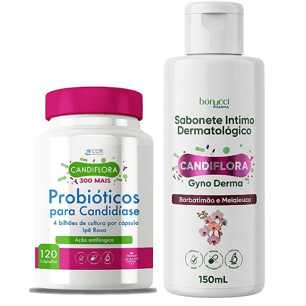 KIT CANDIFLORA GYNO DERMA SABONETE INTIMO 150 ml + CANDIFLORA 300 MAIS