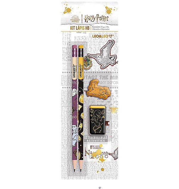 Kit Lápis Hb Harry Potter 2 Lapis/Apontador/Borracha