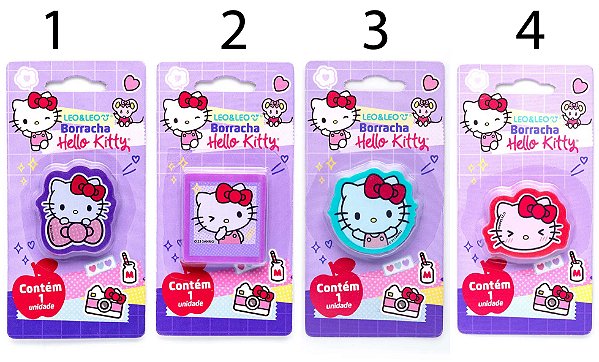 Kit Borracha Com 4 Personagens Sanrio Hello Kitty