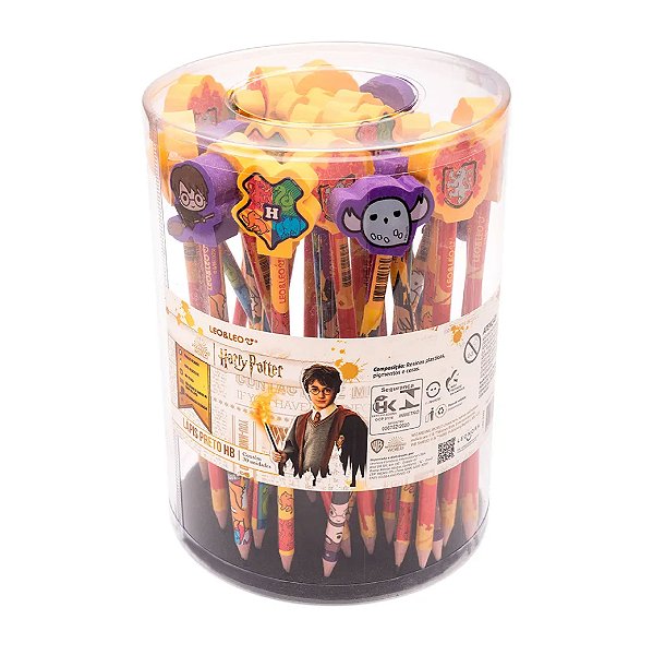 5 Lápis Hb Com Borracha Na Ponta Harry Potter  Leo&Leo