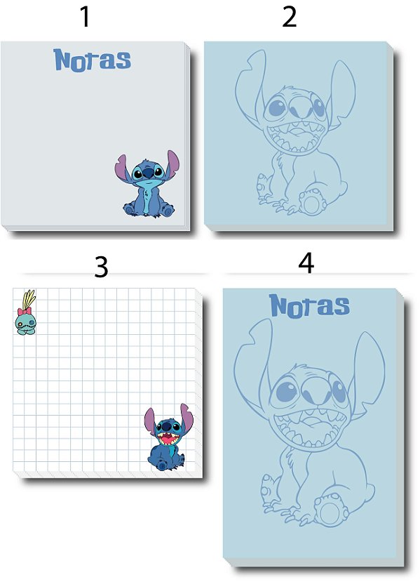 6 Bloco de notas Stitch 50 folhas  Memo Pad / Notepad