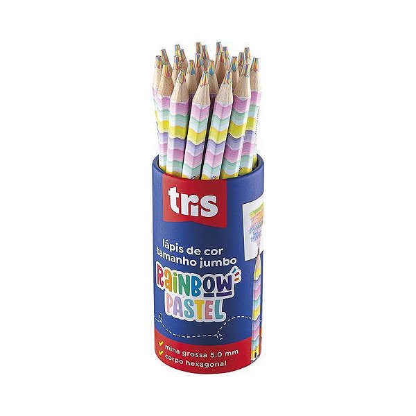 Lápis De Cor Jumbo Rainbow - Mina Multicolorida Pastel