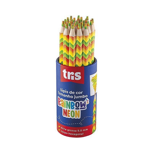 Lápis De Cor Jumbo Rainbow - Mina Multicolorida Neon