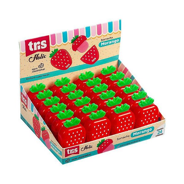 Borracha Morango  com cheirinho- Tris Holic Docinhos