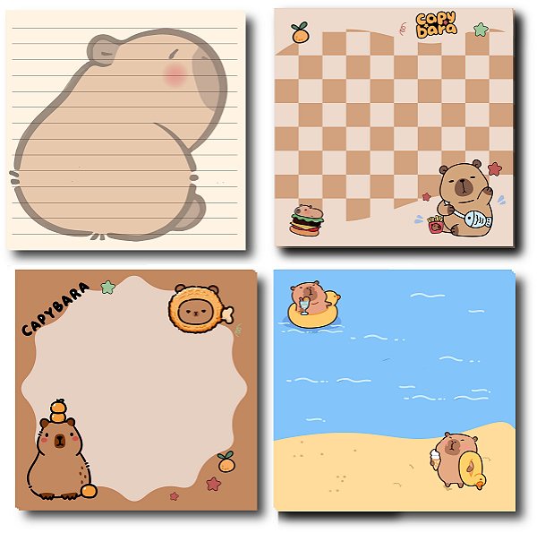 Bloco de notas Capivara, Capybara vários modelos 50 folhas  Memo Pad / Notepad