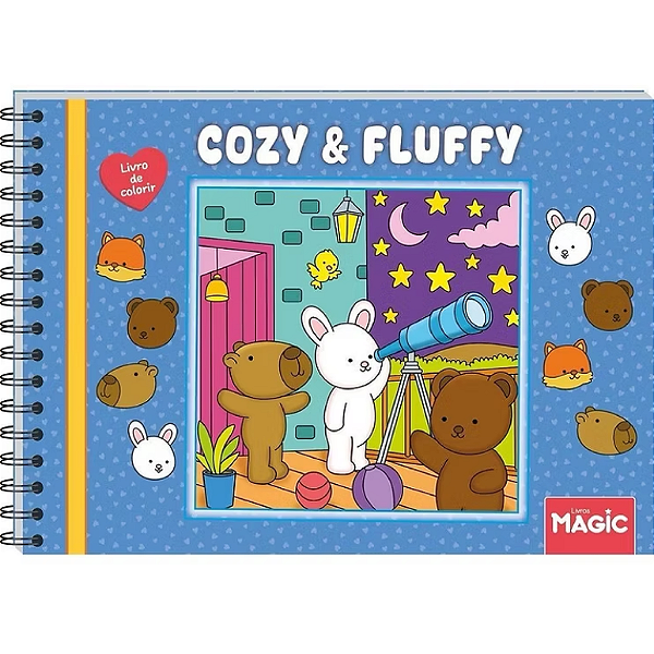 Livro Para Colorir Comfy e Fluffy Blue Magic