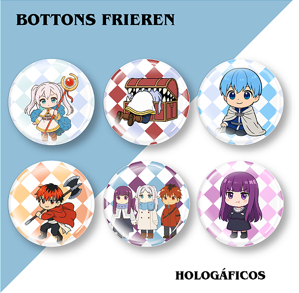 Bottons, Frieren e a jornada para o além, anime, pin, broche