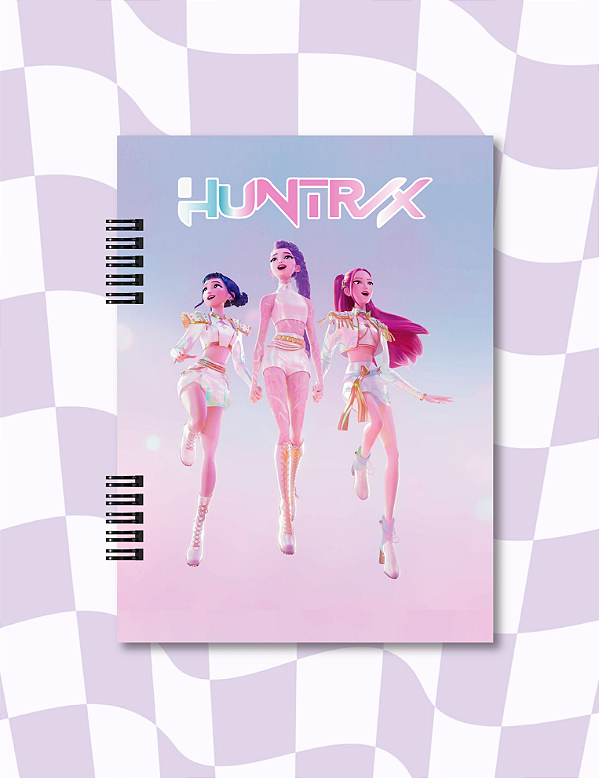 Caderno Fichario 1 matéria 2026 Huntrix, guerreiras do Kpop, volta as aulas, material escolar