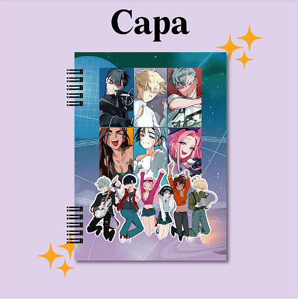 Caderno ou Fichário 1 matéria Alien Stange, anime volta as aulas, material escolar