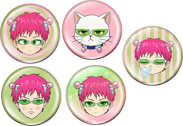 Bottons, Saiki Kusuo no Psi-nan, anime, pin, broche