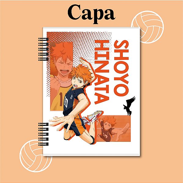 Caderno ou Fichário 1 matéria Hinata Shoyo, Haikyuu, anime