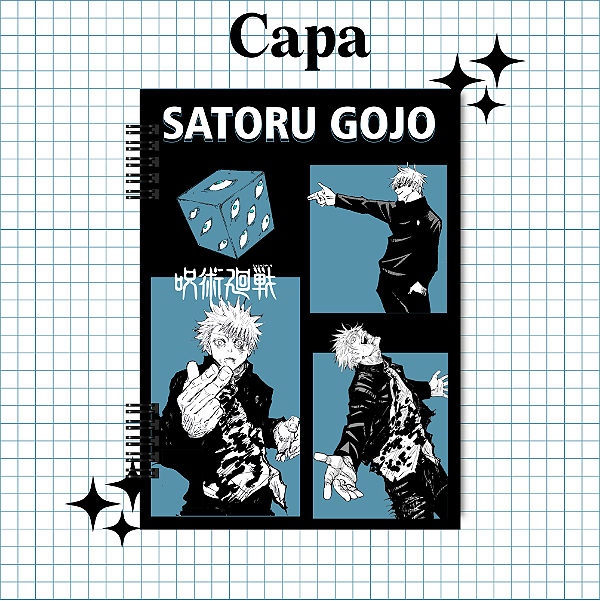 Caderno ou Fichário 1 matéria Satoru Gojo, Jujutsu Kaisen, anime