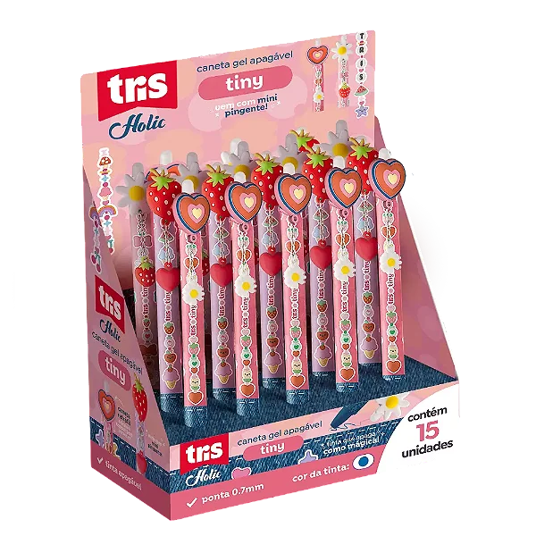 Caneta Fofa Tiny - Caneta Gel Apagável - Esferográfica Holic Charm
