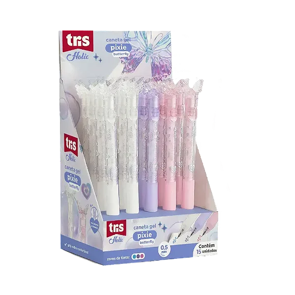 Caneta Gel Retrátil Butterfly Holic Pixie - 0.5mm - Tris