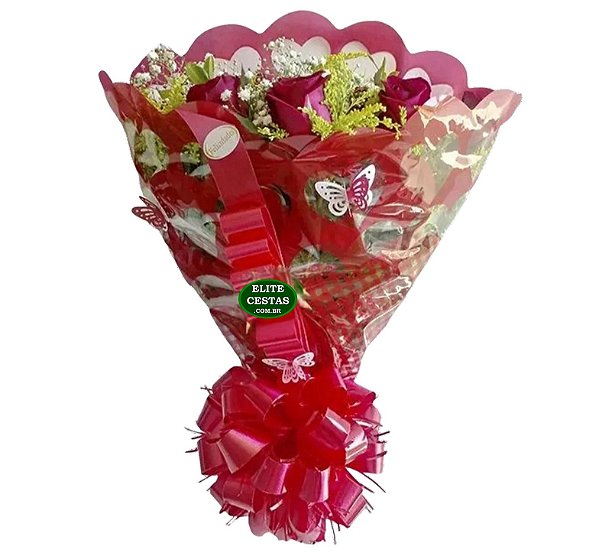 Buquê Especial com 12 Rosas Vermelhas