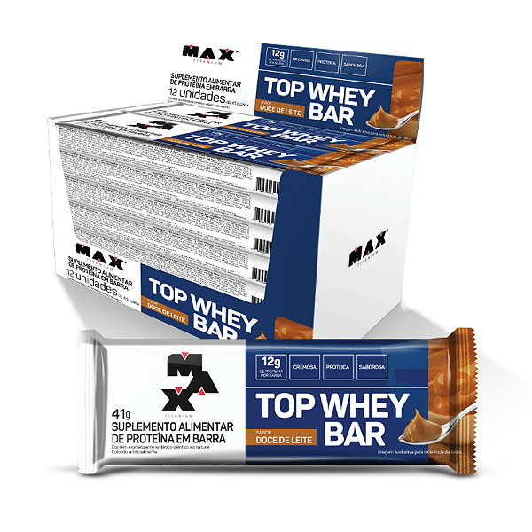 TOP WHEY BAR - CAIXA 12 UNIDADES DOCE DE LEITE