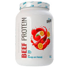 WHEY BEEF PROTEIN MORANGO E MARACUJA SHARK PRO 900gr