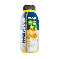 Whey Drink Garrafa 300ml Max Titanium Morango Frutas Amarelas