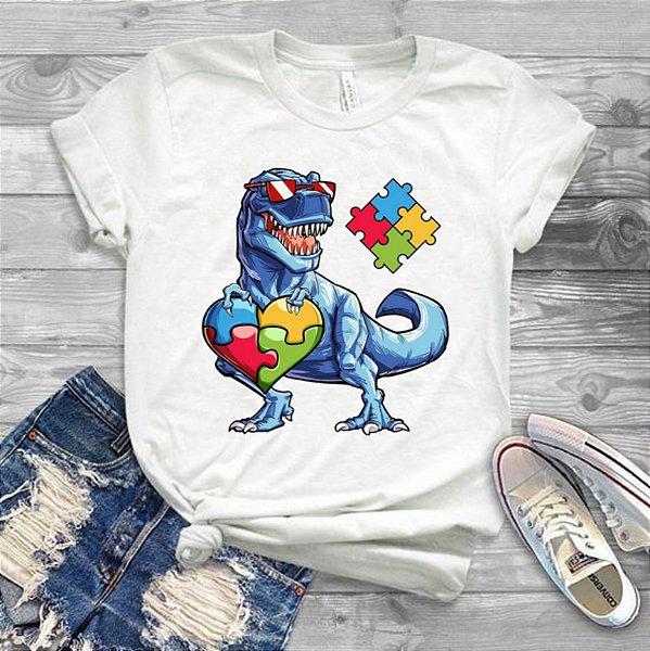 Camisa Autismo Dinossauro -  0012