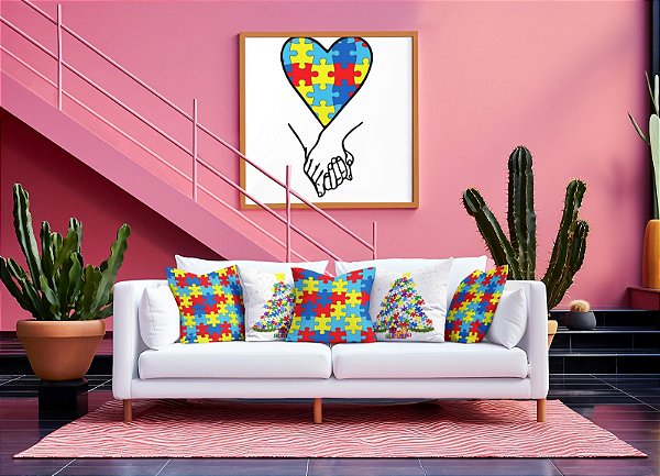 Kit  CAPA de  Almofada Inclusao 5 peças