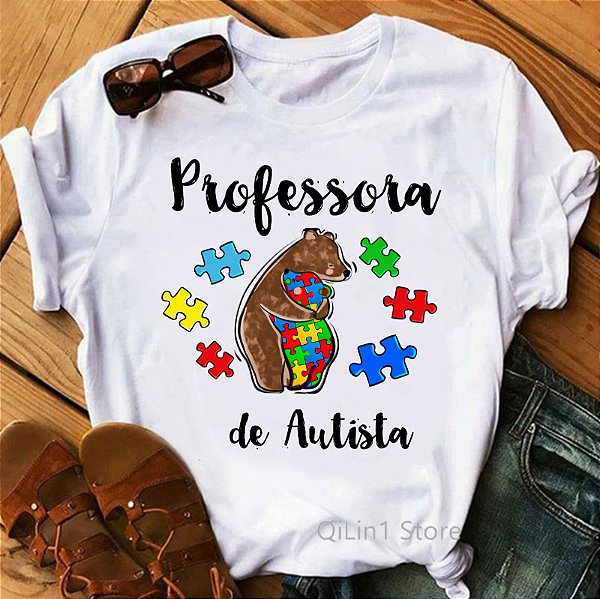 Camisa Professora de Autista Urso Ursinho