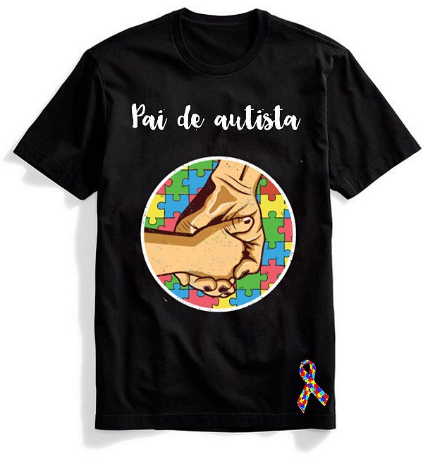Camisa Preta Autismo de Pai de Autista