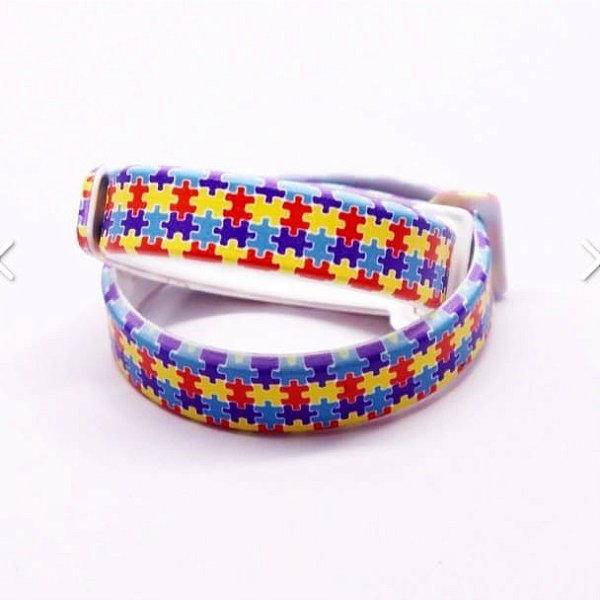Pulseira Autismo Incliusão Quebra Cabeça