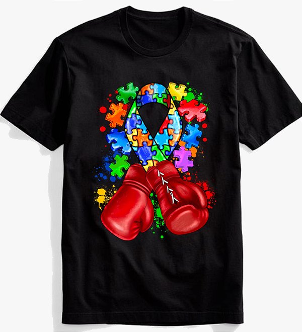 Camisa Autismo Preta 100% Algodão n°51