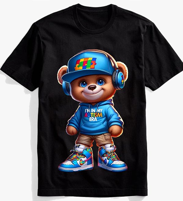 Camisa Autismo Preta 100% Algodão n°43