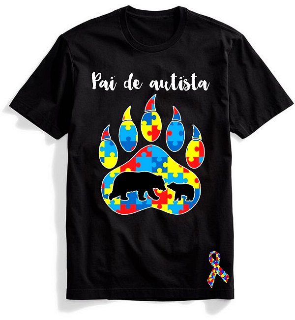 Camisa Autismo Preta 100% Algodão H65