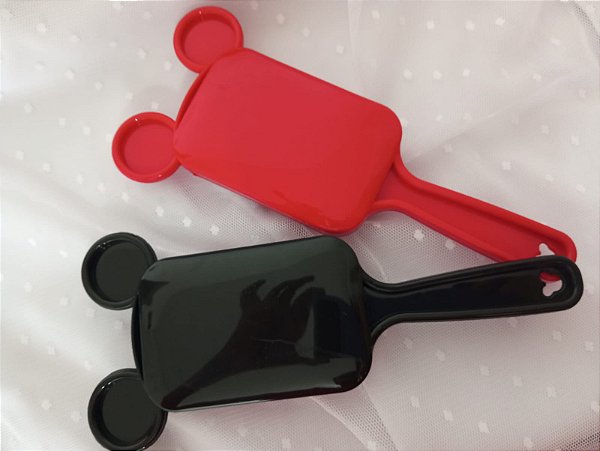 KIT 2  PEÇAS  Escova Raquete Flex Orelhinha Mickey Cabelo Desembaraçadora