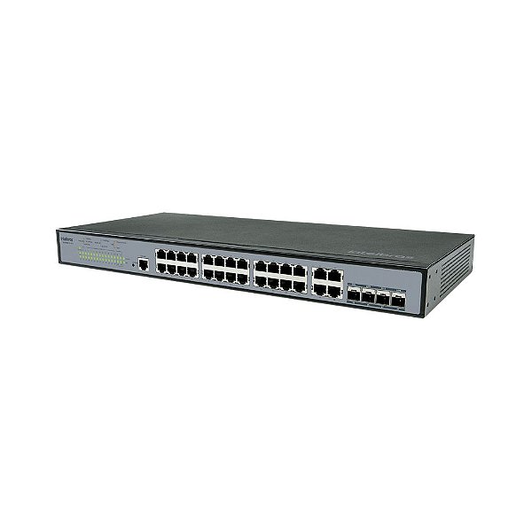 Switch Gerenciável PoE 24P Giga + 4P SFP - Intelbras SG 2404D PoE Max