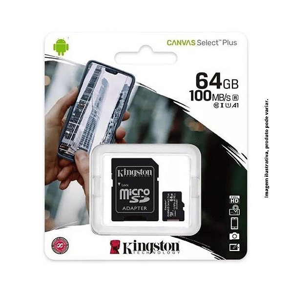 Cartao de Memoria Micro SD 64GB Classe 10 Kingston