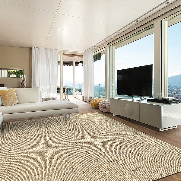 Tapete Para Sala / Quarto Sisal Sintético Bege Nativa Pampa - Tapetes São Carlos