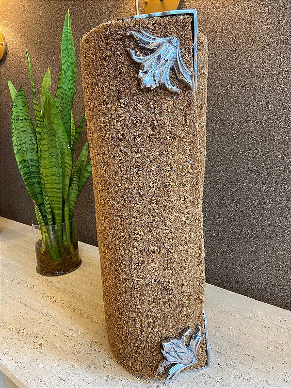 Capacho De Fibra de Coco Natural Luxo - Flor de Liz Polido