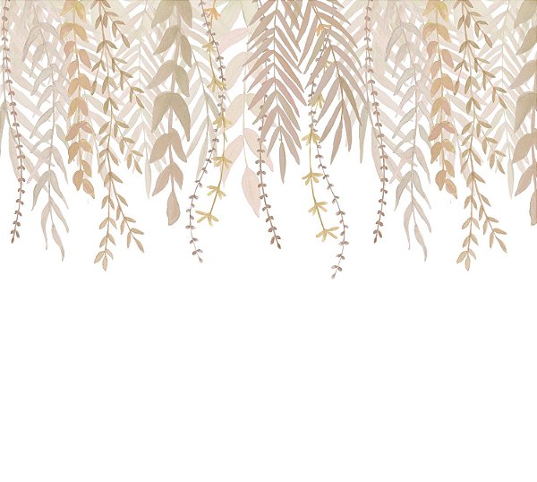 Painel de Parede Folhagem Barrado Aquarelado