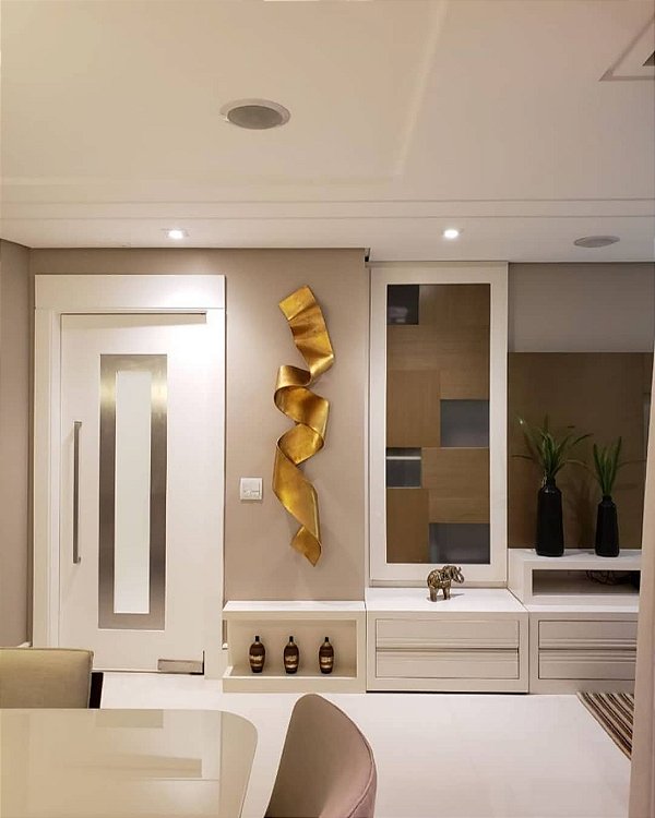 Escultura Fitas Dourada - Artista: Mario Lopomo