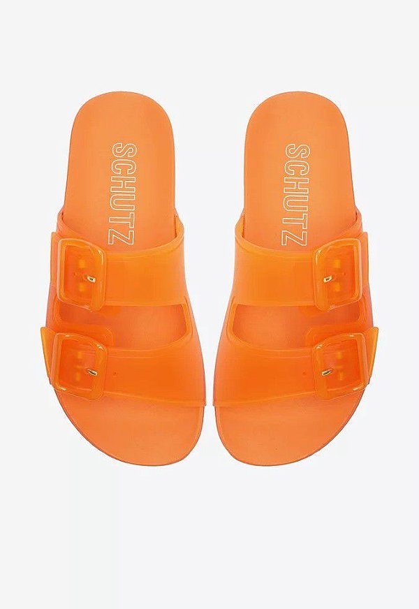 CHINELO SCHUTZ SLIDE FIVELAS - LARANJA
