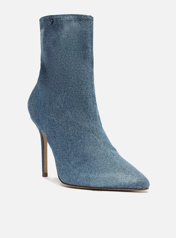 BOTA AREZZO SALTO ALTO BICO FINO - AZUL