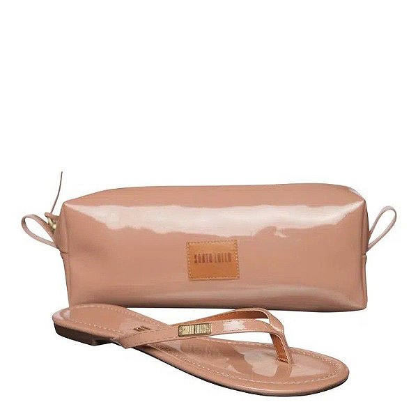 RASTEIRA SANTA LOLLA ENVERNIZADA COM NECESSAIRE - BEGE