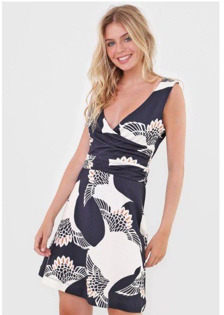 VESTIDO MARIA FILO CURTO SALAM  - AZUL MARINHO
