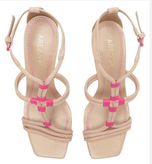 SANDALIA AREZZO SALTO ALTO NOBUCK - ROSA