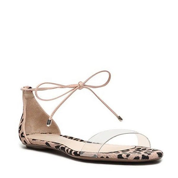 SANDALIA RASTEIRA SCHUTZ VINIL ANIMAL PRINT TRANSPARENTE